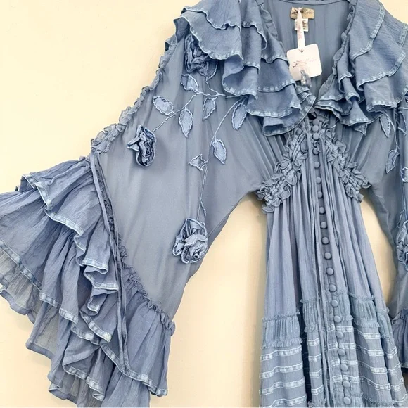 Fillyboo Lotus Duster Maxi Dress in Rain Song Blue - Picture 6 of 16